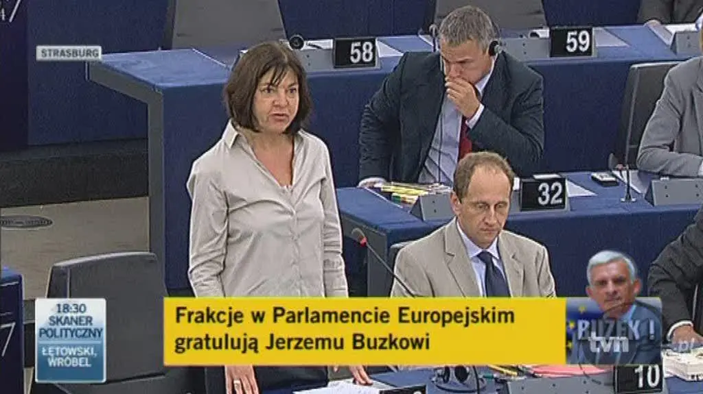 Rebecca Harms o Jerzym Buzku (TVN24)