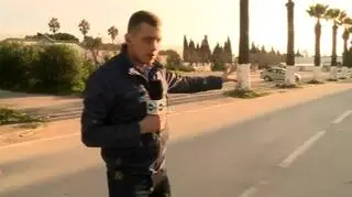 Reporter TVN24 na terenie Muzeum Bardo