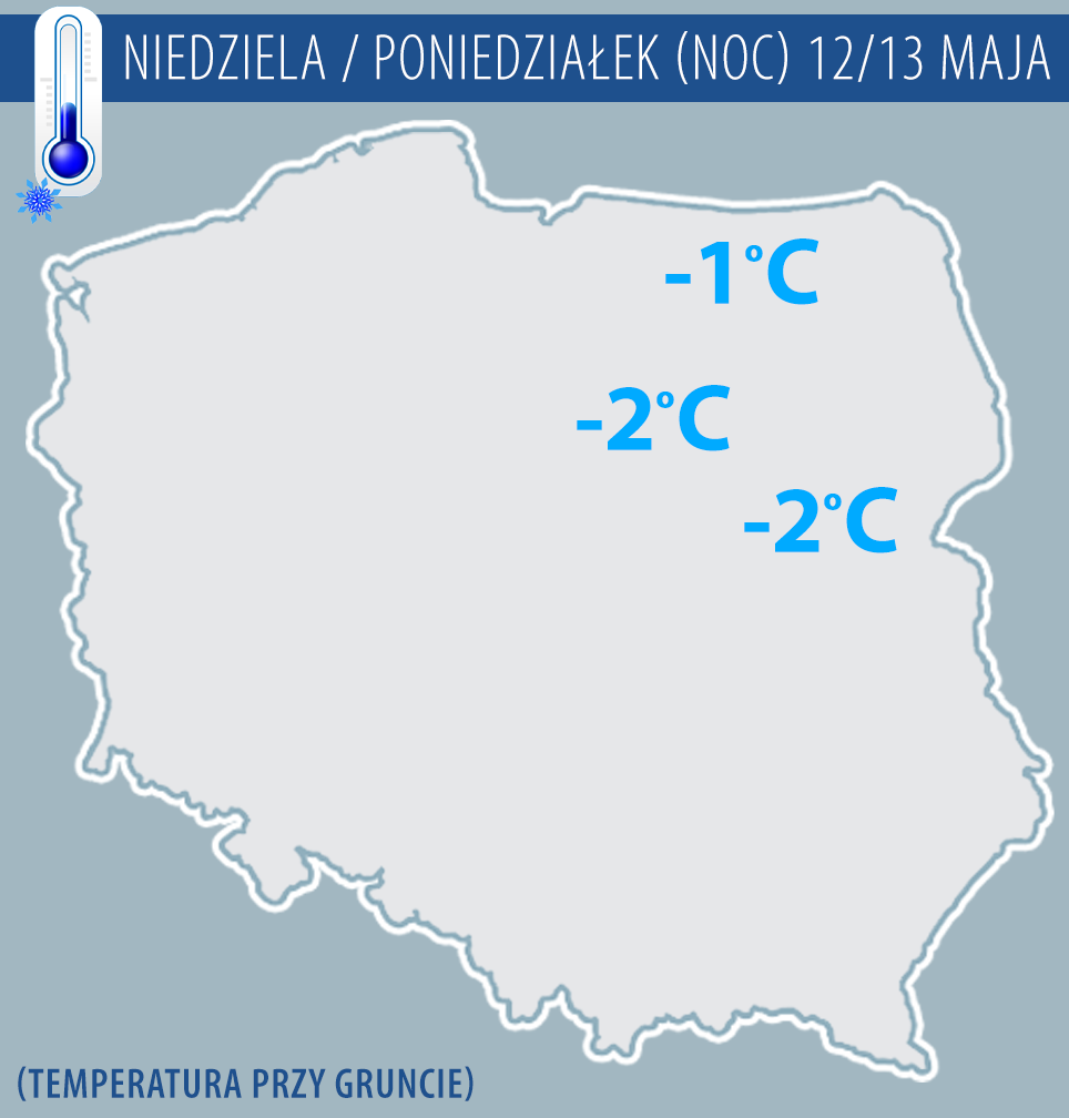 Temperatura w nocy z niedzieli na poniedziałek (12/13 maja)