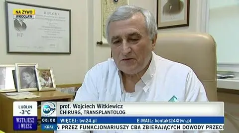 Robot pobieże nerkę do przeszczepu