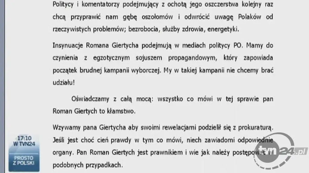 Roman Giertych zapowiada pozew za pozew (TVN24)