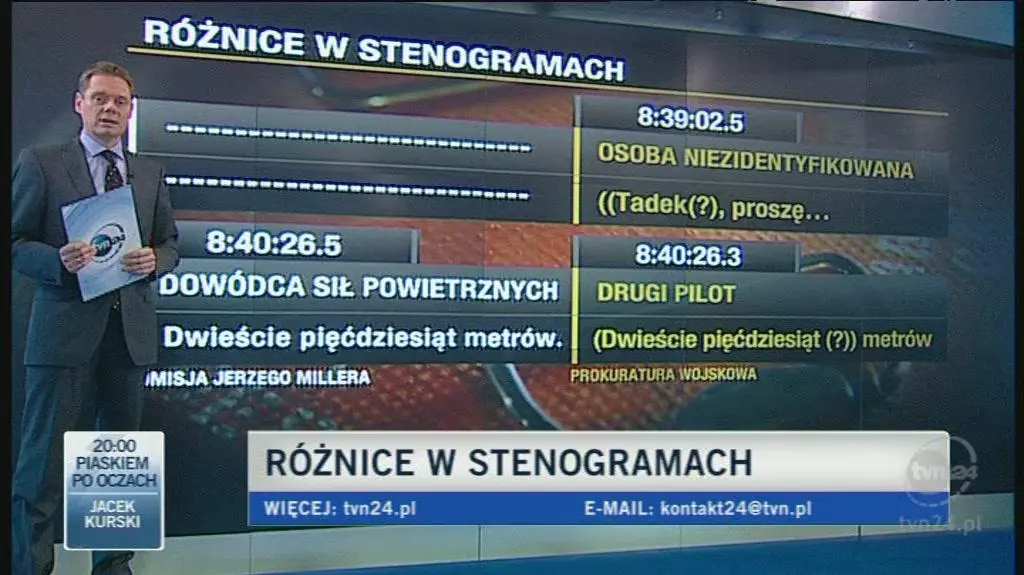 Różnice w stenogramach (TVN24)