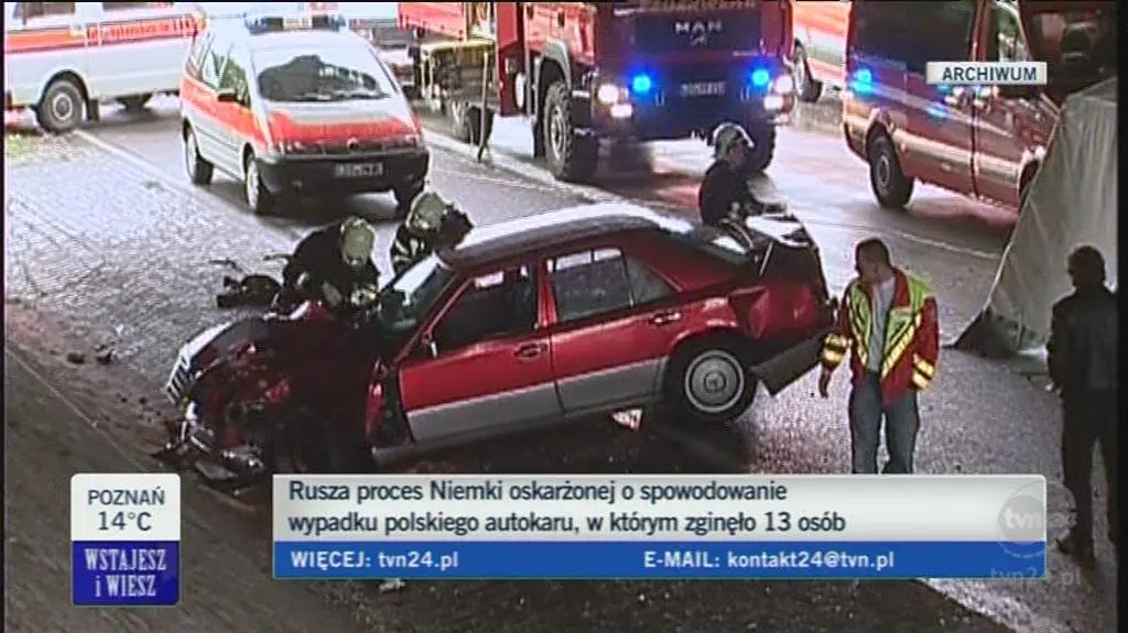 Rozpoczął się proces ws. wypadku (TVN24)