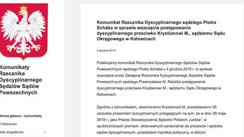 Rzecznik dyscyplinarny informuje o przedstawieniu Markiewiczowi 55 zarzutów przewinień dyscyplinarnych