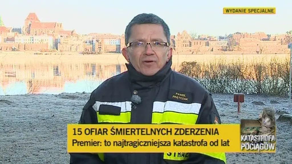 Rzecznik straży pożarnej podsumowuje akcję (TVN24)