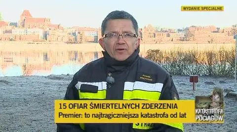 Rzecznik straży pożarnej podsumowuje akcję (TVN24)
