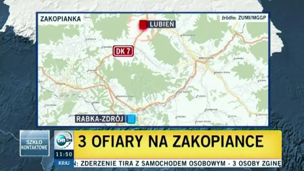 Samochód osobowy zderzył się tam z ciężarówką.