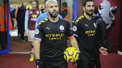 Sergio Aguero w meczu Aston Villa - Manchester City