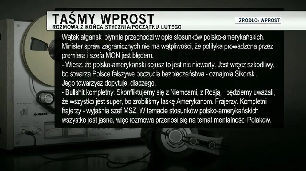 Sikorski o stosunkach z USA i "murzyńskości" Polaków