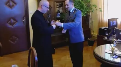 Spotkanie proboszcza z komendantem