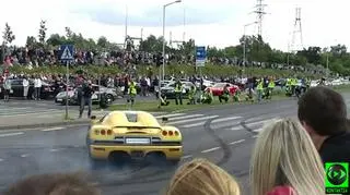 Start koenigsegga, który wjechał w widzów