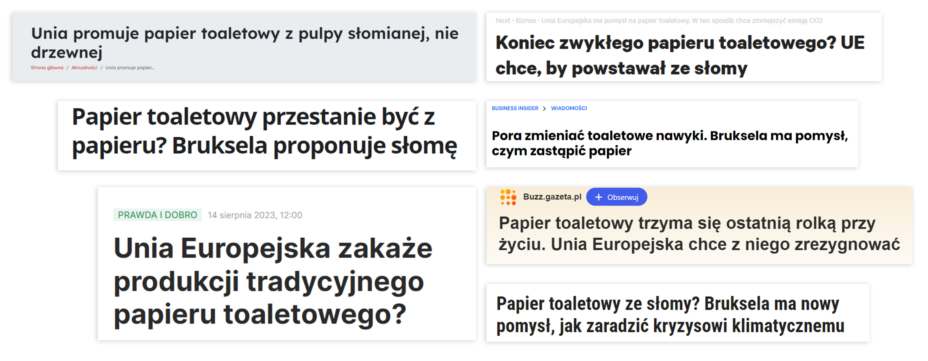 W pierwszej kolumnie: Portalkomunalny.pl, Interia.pl, Holistic.news; w drugiej kolumnie: Next.gazeta.pl, Businessinsider.com.pl, Buzz.gazeta.pl, Forsal.pl.