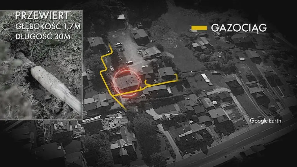 Szczyrk - przebieg gazociągu na ulicy Leszczynowej