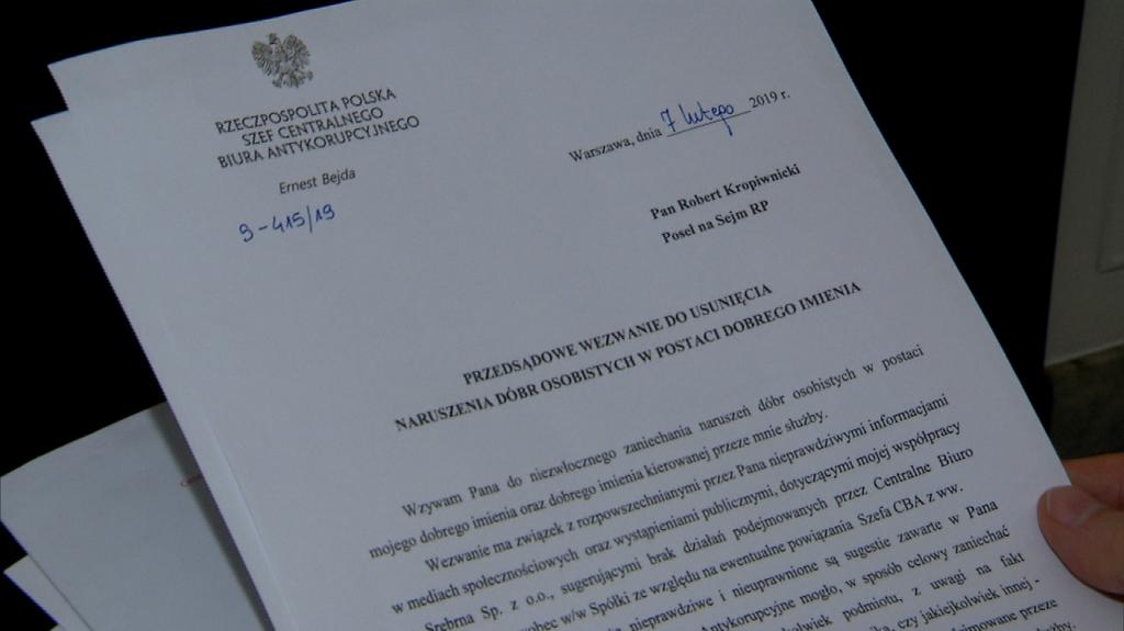 Szef CBA wysłał wezwanie przedsądowe posłom PO