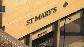 Szpital St Mary's w Londynie z lotu ptaka