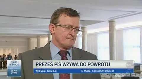 Tadeusz Cymański będzie czekać na prezesa PiS (TVN24)