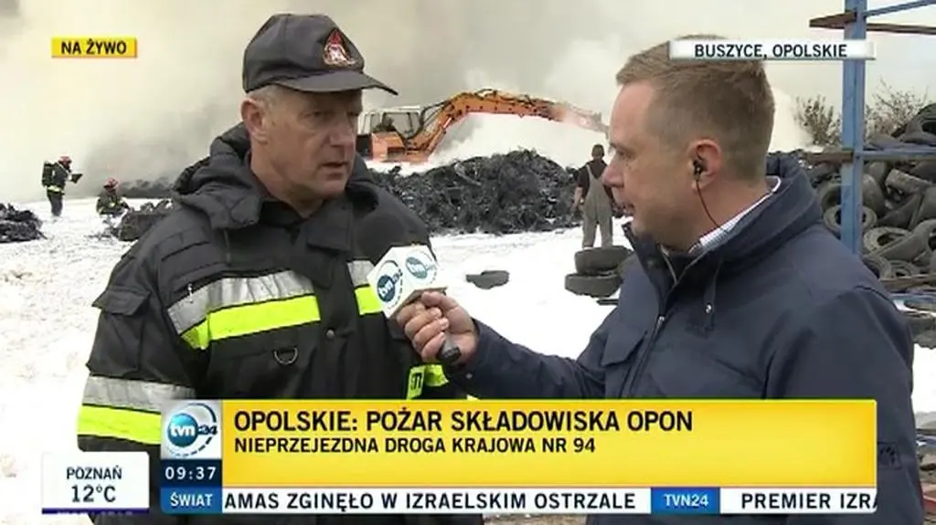Trwa akcja dogaszania składu opon. Nie wyklucza się podpalenia