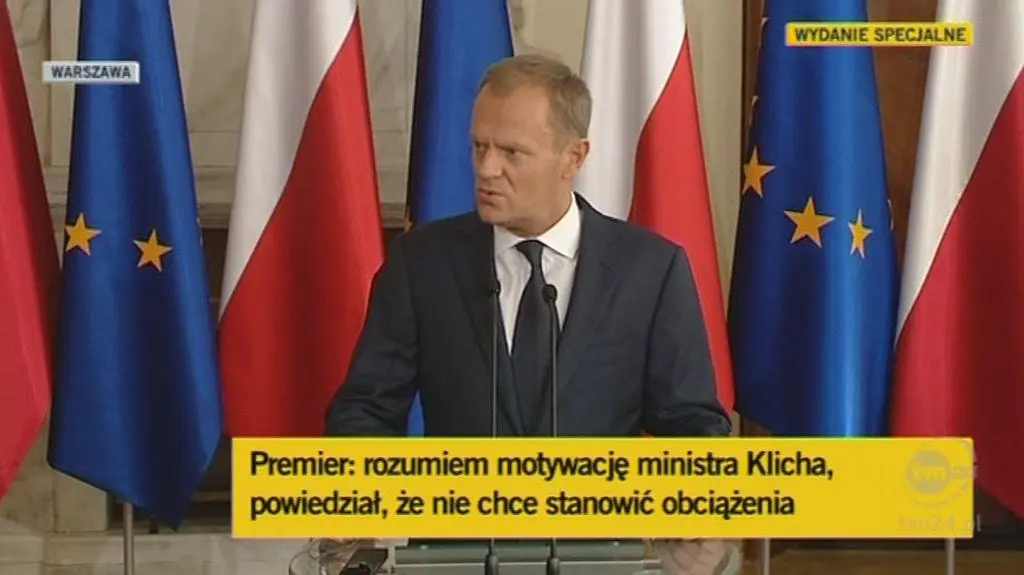 Tusk chwali Klicha (TVN24)