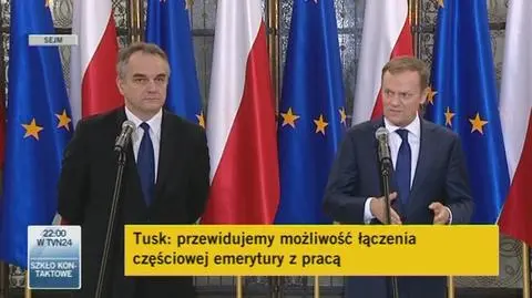 Tusk: Emerytury częściowe będzie można łączyć z pracą (TVN24)