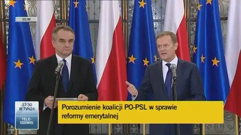 Tusk o składkach dla matek (TVN24)