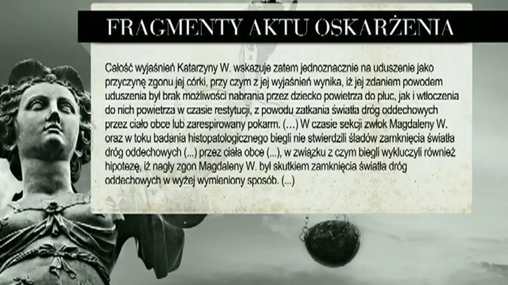 "Uduszenie jako przyczyna zgonu jej córki"