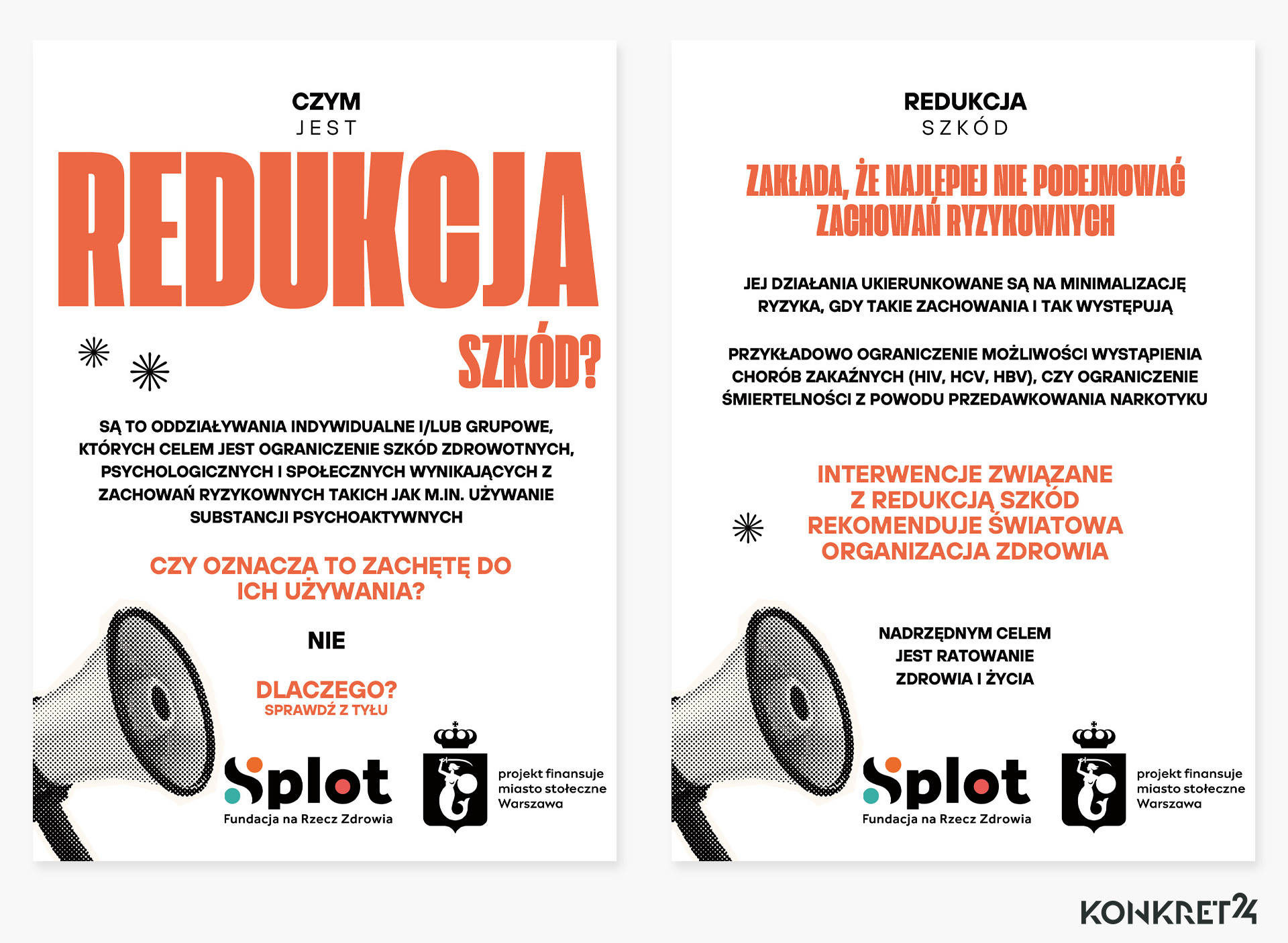 Ulotka Fundacji "SPLOT" tłumacząca czym jest redukcja szkód