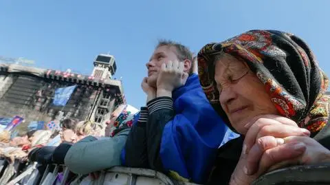 Uroczystości upamiętniające poległych w starciach na Majdanie 