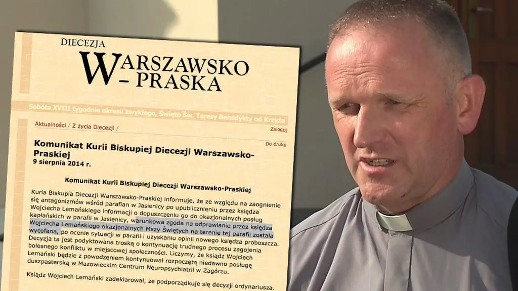 "W Jasienicy sytuacja jest jeszcze gorąca". Kuria nie chce, by ksiądz Lemański odprawiał msze w swej byłej parafii