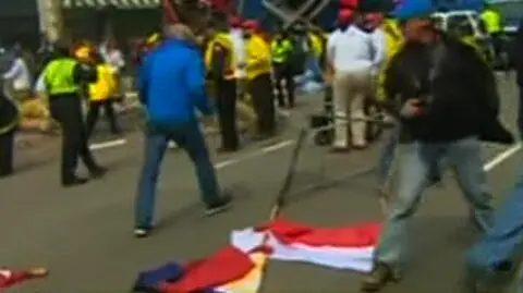Witold Zatoński biegł w bostońskim maratonie razem z żoną