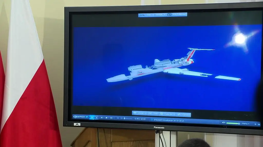 Wizualizacja zniszczeń Tu-154