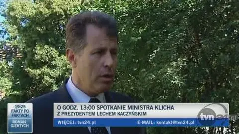 Władysław Stasiak przed spotkaniem prezydenta z ministrem/TVN24