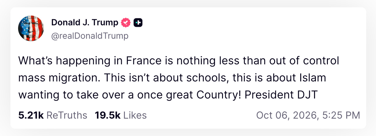 Wpis Donalda Trumpa 
