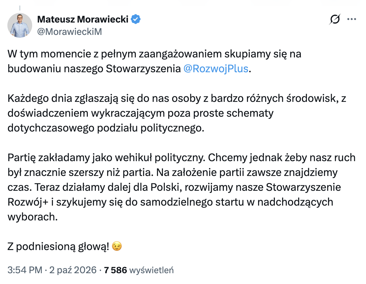Wpis Mateusza Morawieckiego