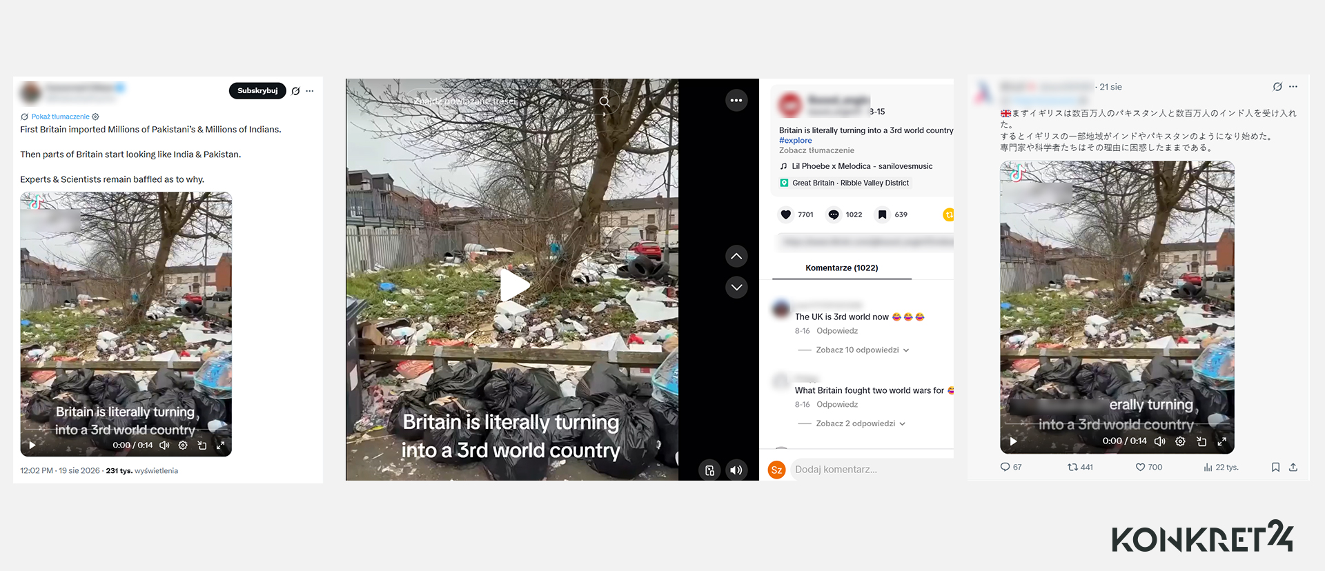 Wpisy z nagraniem śmieci w Birmingham 
