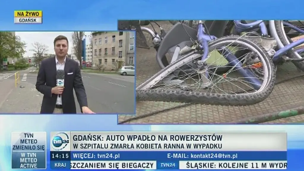 Wypadek na ścieżce rowerowej 
