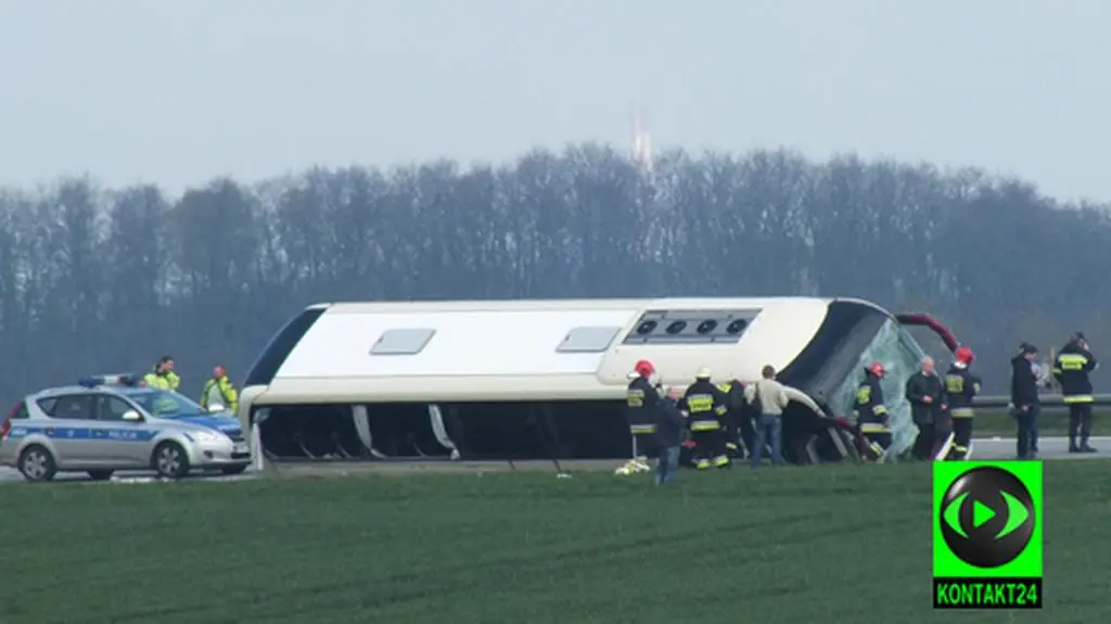 Wypadek szwedzkiego autokaru. Ranni