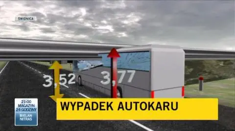 Zabrakło 25 centymetrów, by autobus zmieścił się pod wiaduktem