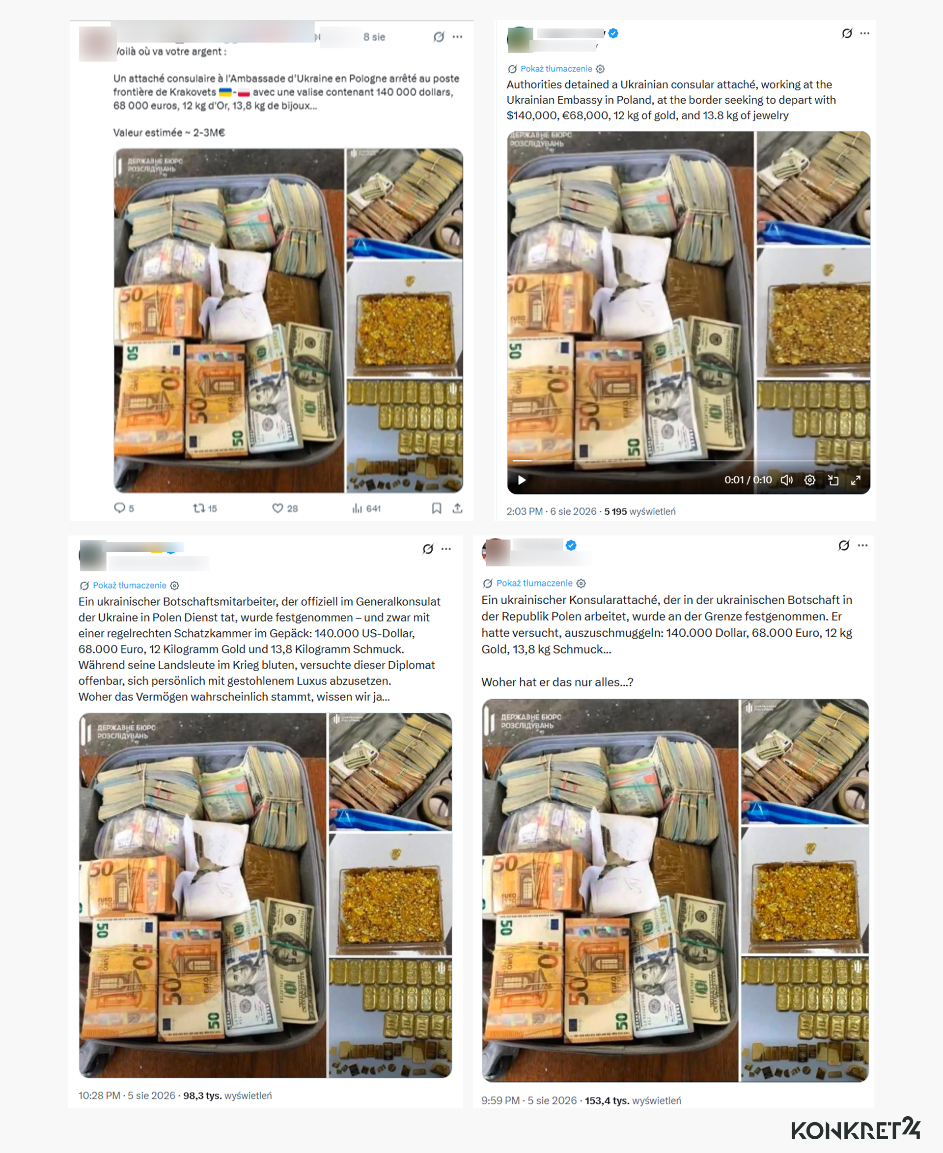 Zagraniczne wpisy o zatrzymaniu attaché konsularnego