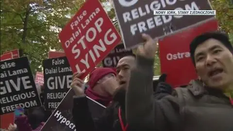 Zaprotestowali przeciwko Dalajlamie w Nowym Jorku