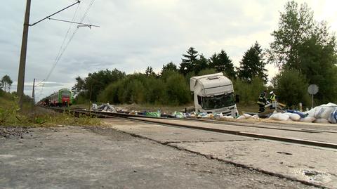 Zderzenie pociągu z tirem 30 kilometrów od Białegostoku