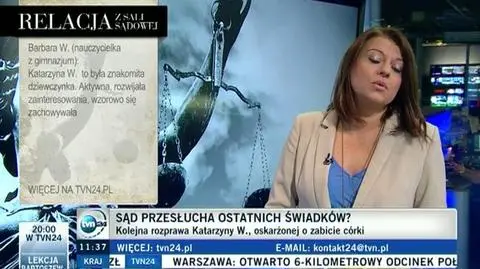 Zeznawała nauczycielka Katarzyny W.