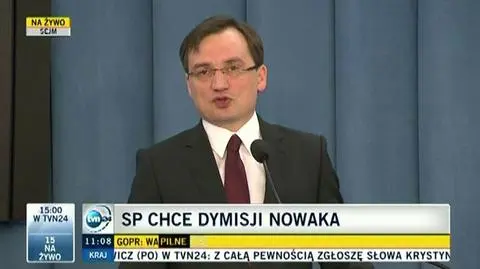 Ziobro o Nowaku: Skrajna niekompetencja. Jest wniosek o odwołanie 