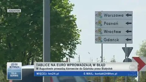 Znaki GDDKiA na Euro wprowadzają w błąd