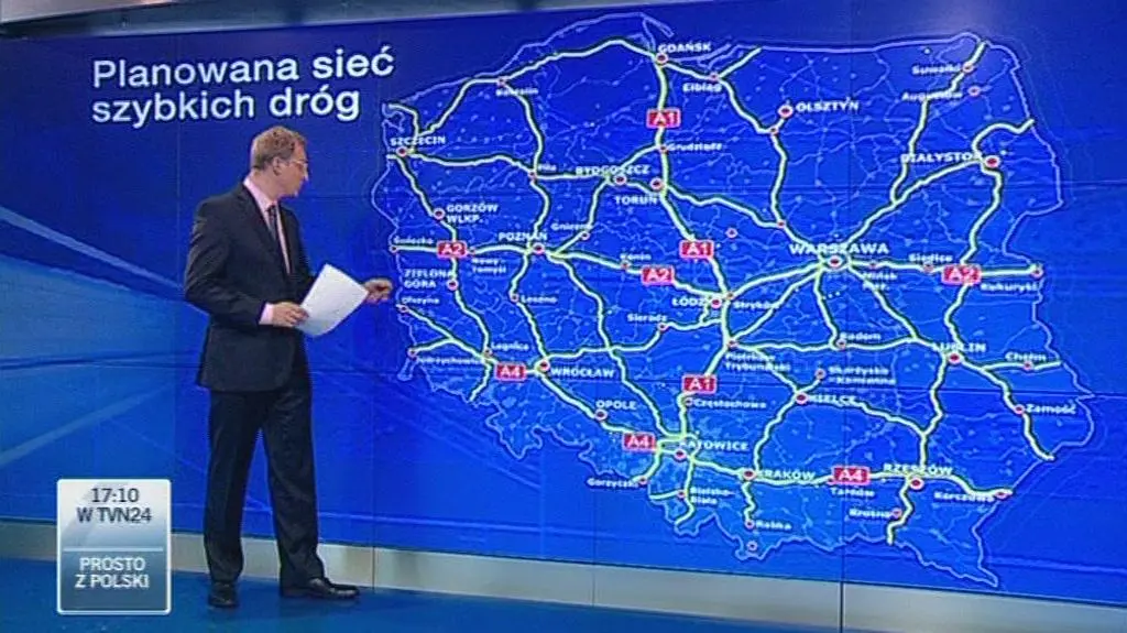 Zobacz sieć polskich autostrad (TVN24)