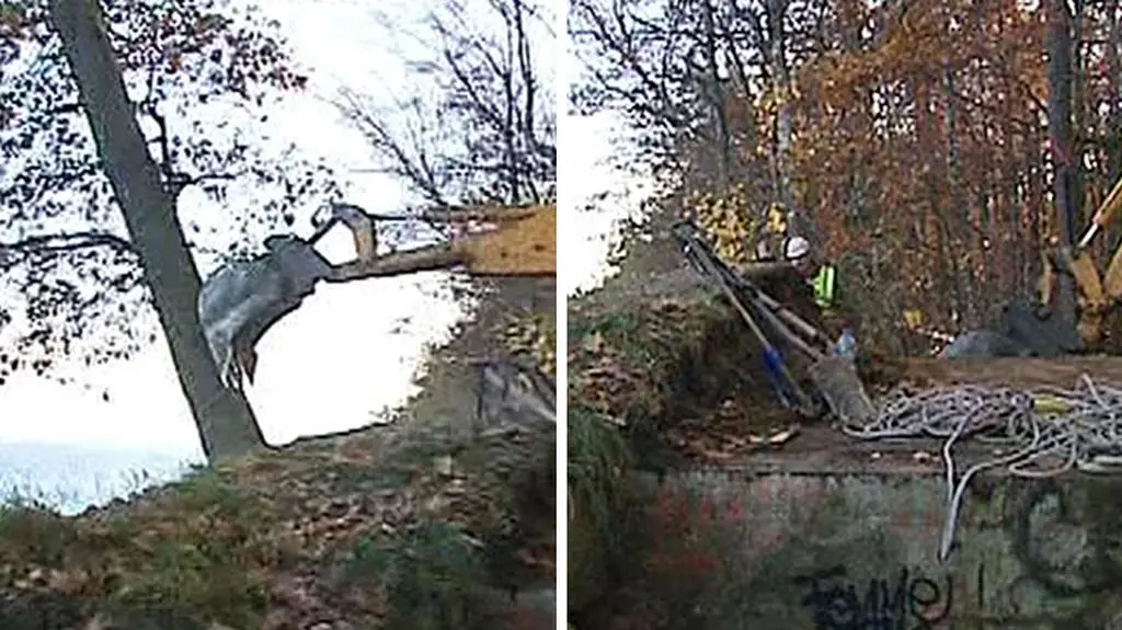 Zsuną bunkier z 30-metrowego klifu