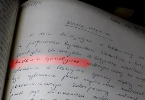 Notatka ze wskazaniem zabójcy