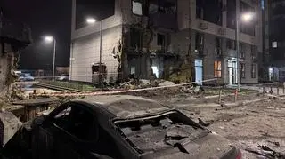 Zniszczenia w Kijowie po rosyjskim ataku