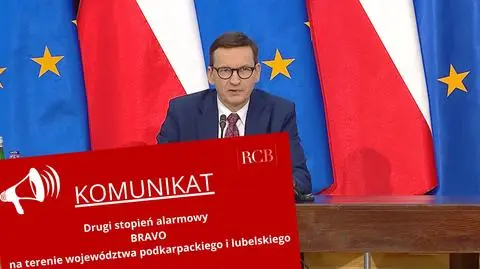 Premier Mateusz Morawiecki podpisał zarządzenie wprowadzające drugi stopień alarmowy BRAVO na terenie województwa podkarpackiego i lubelskiego