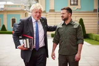 Boris Johnson i Wołodymyr Zełenski