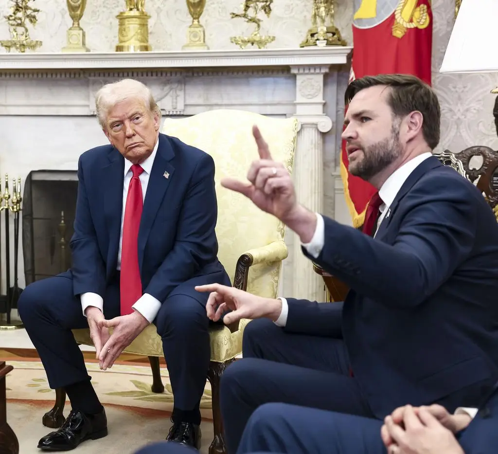 Wołodymyr Zełenski, Donald Trump i J.D. Vance